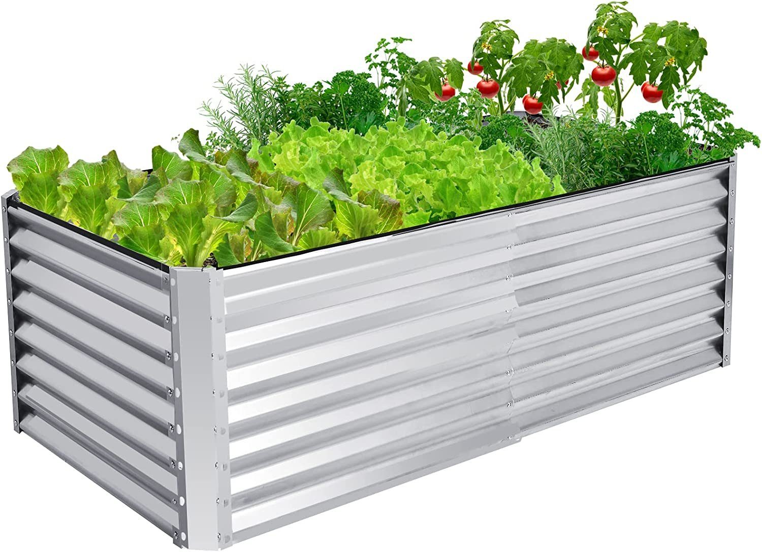 KOMFOTTEU Hochbeet Gartenbeet ohne Boden, 181 x 90 x 61 cm, Eisen