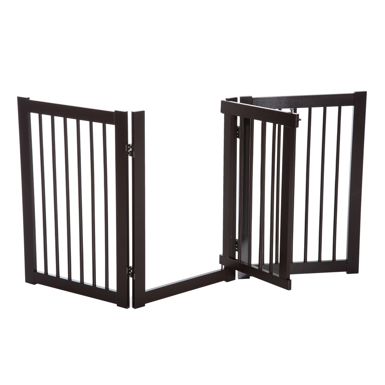 PawHut Absperrgitter für Hunde Schutzgitter Hundegitter Türschutzgitter Dunkelbraun 155 x 1,5 x 76 cm