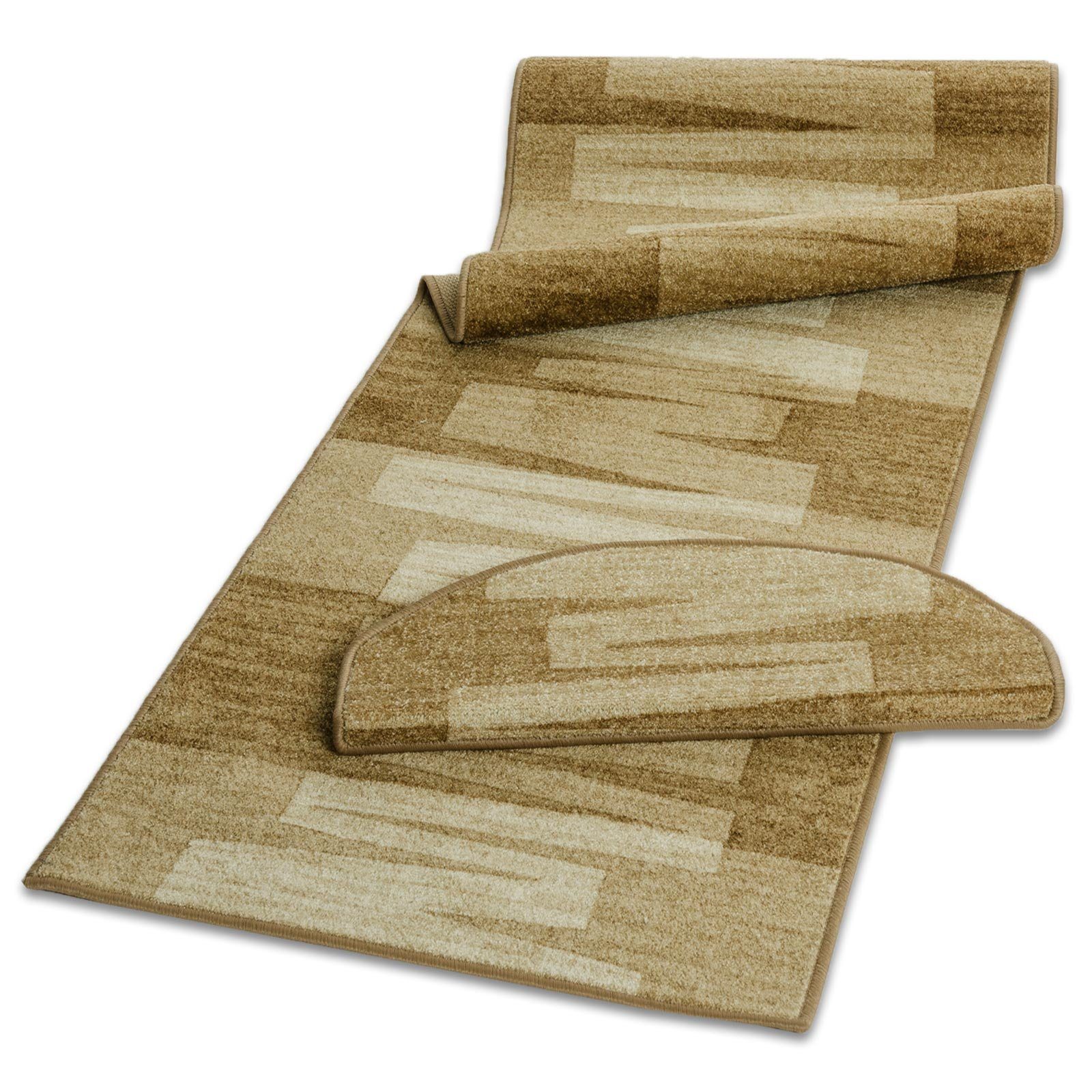 Stufenmatte Via Veneto, Erhältlich in vielen Farben & Größen, Treppenschutz, Floordirekt, Halbrund, Höhe: 8,5 mm