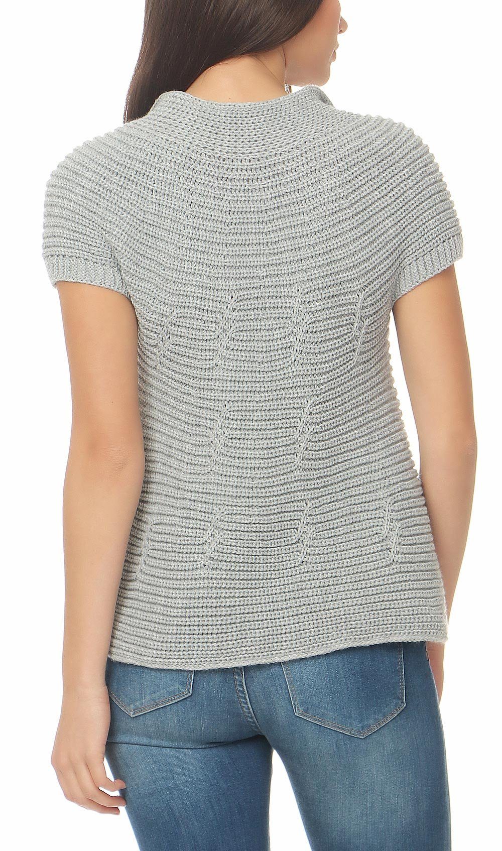 malito more than fashion Strickweste 5060 kurzarm Strickjacke mit Knöpfen Einheitsgröße