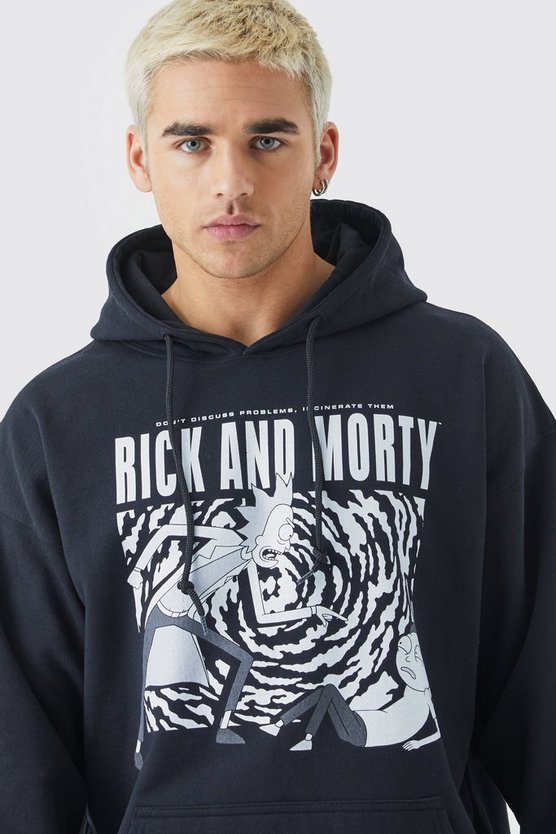 Oversize Hoodie mit lizenziertem Rick and Morty Print