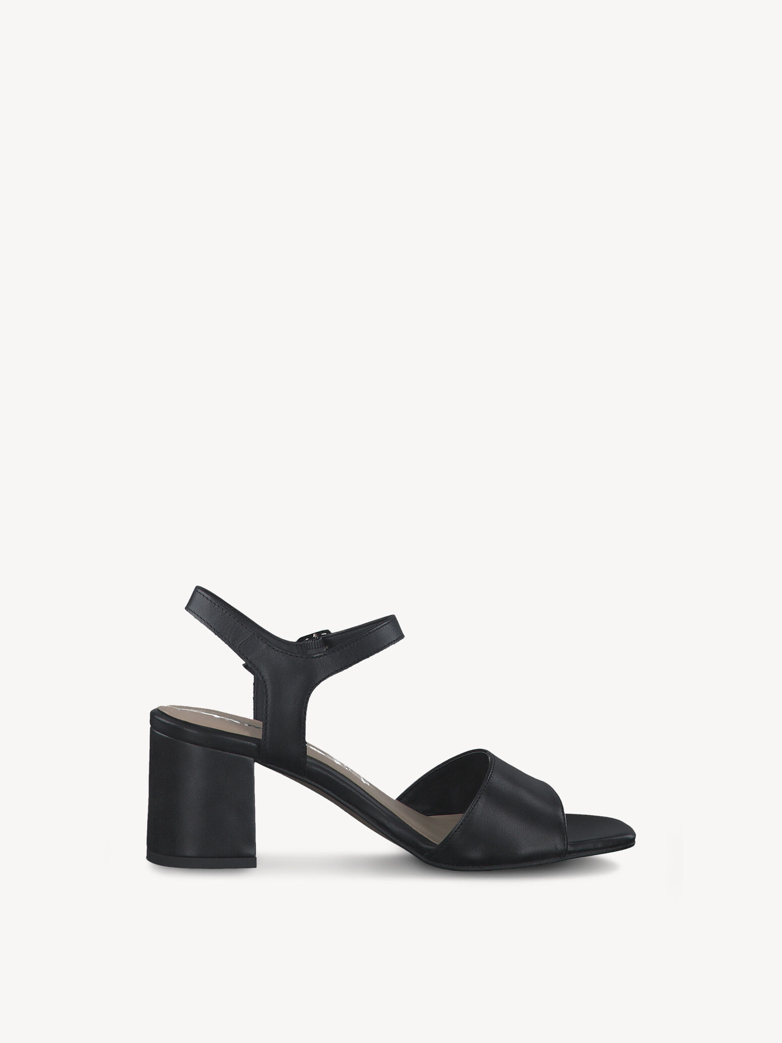 Sandale à talon en cuir - noir