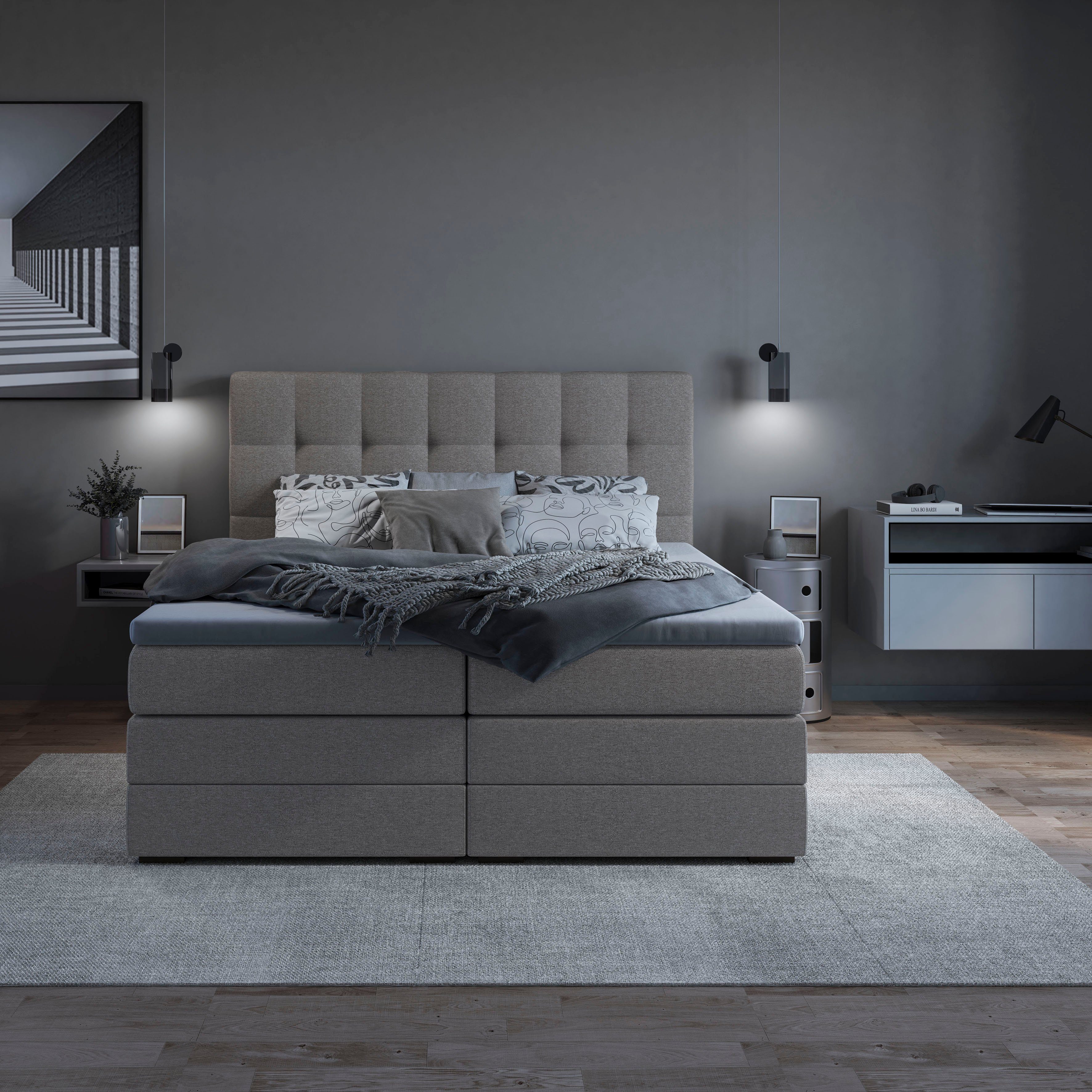 Schlaraffia Boxspringbett Aida, mit Stauraum 180x200, inkl. BULTEX® Topper, Fuß in Schwebeoptik