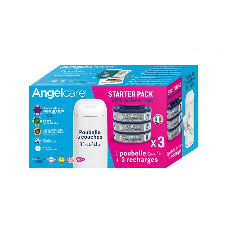 Poubelle à couches + 3 recharges Angelcare