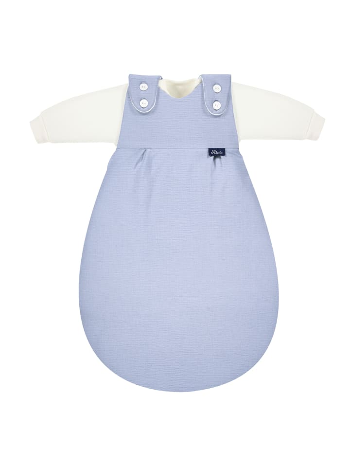 Alvi 4-Season Mull-Schlafsack Baby Mäxchen 2tlg. Exklusiv in Blaugrau günstig kaufen