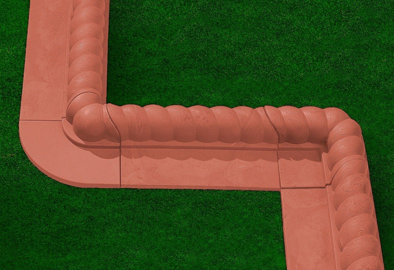 Gaede Rasenkante Innenecke Terracotta, LxH: 14x6,5 cm, Kunststoff
