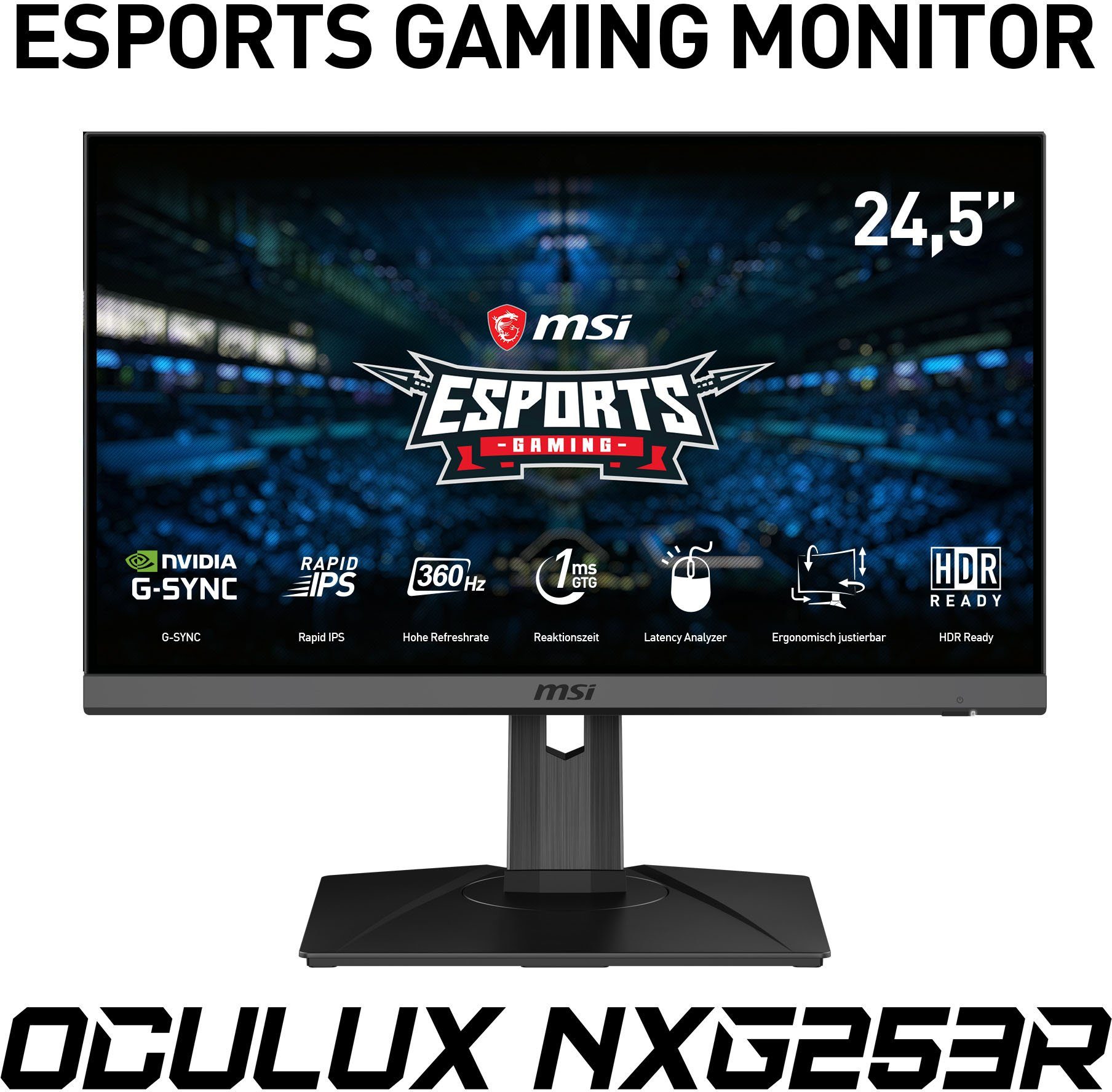 MSI Oculux NXG253R E-Sports Gaming-LED-Monitor (62,2 cm/25 