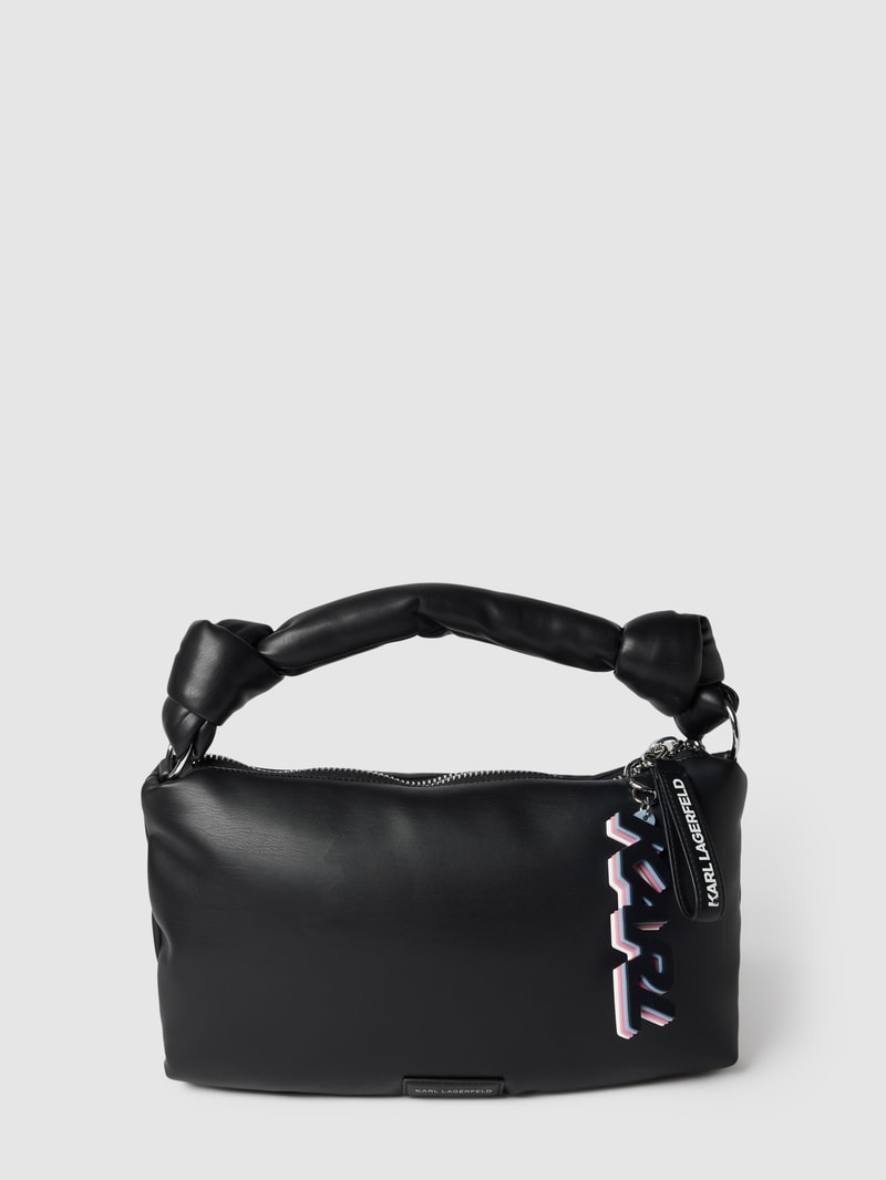 Handtasche mit Label-Details in schwarz