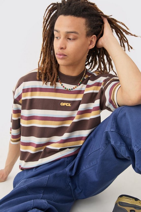 Gestreiftes Oversize Official T-Shirt