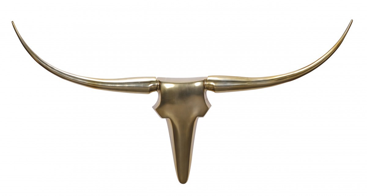 Wohnling Wanddekoration Geweih Bull L 125 cm Aluminium golden