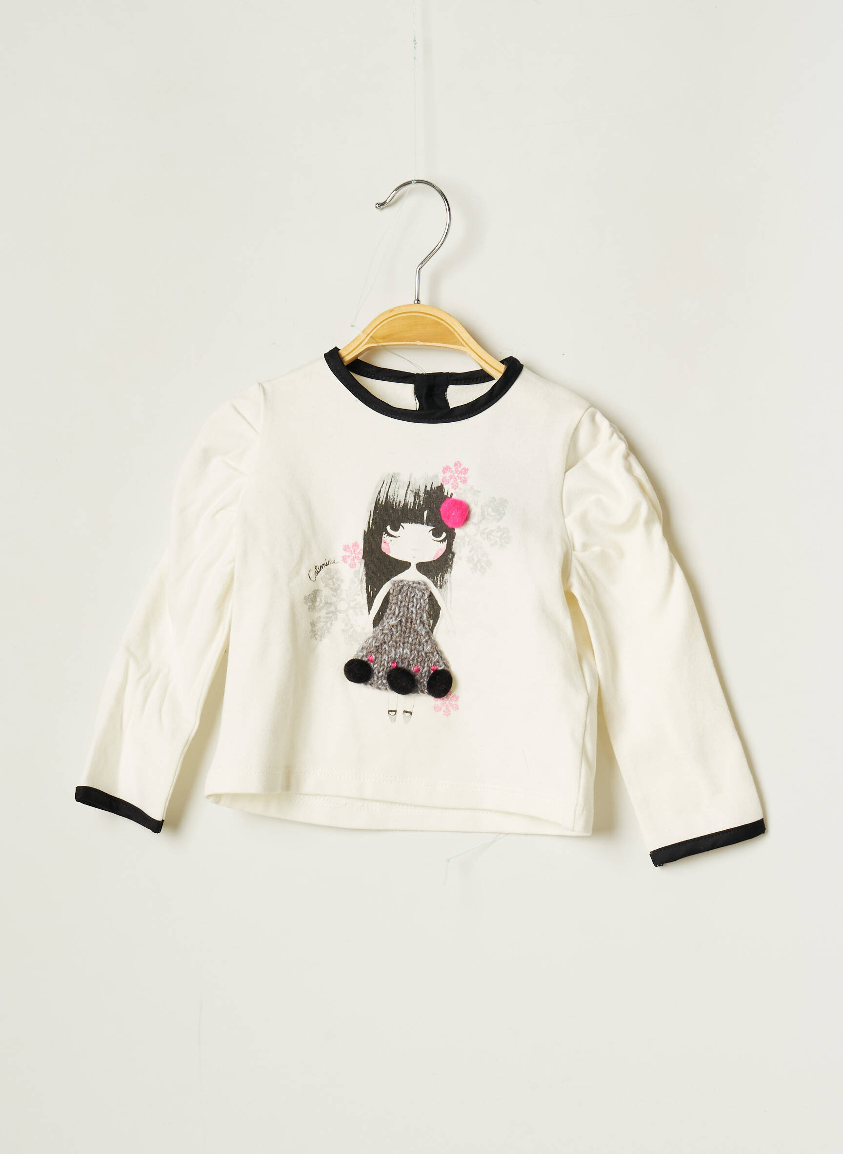 Catimini Tshirts Fille couleur beige