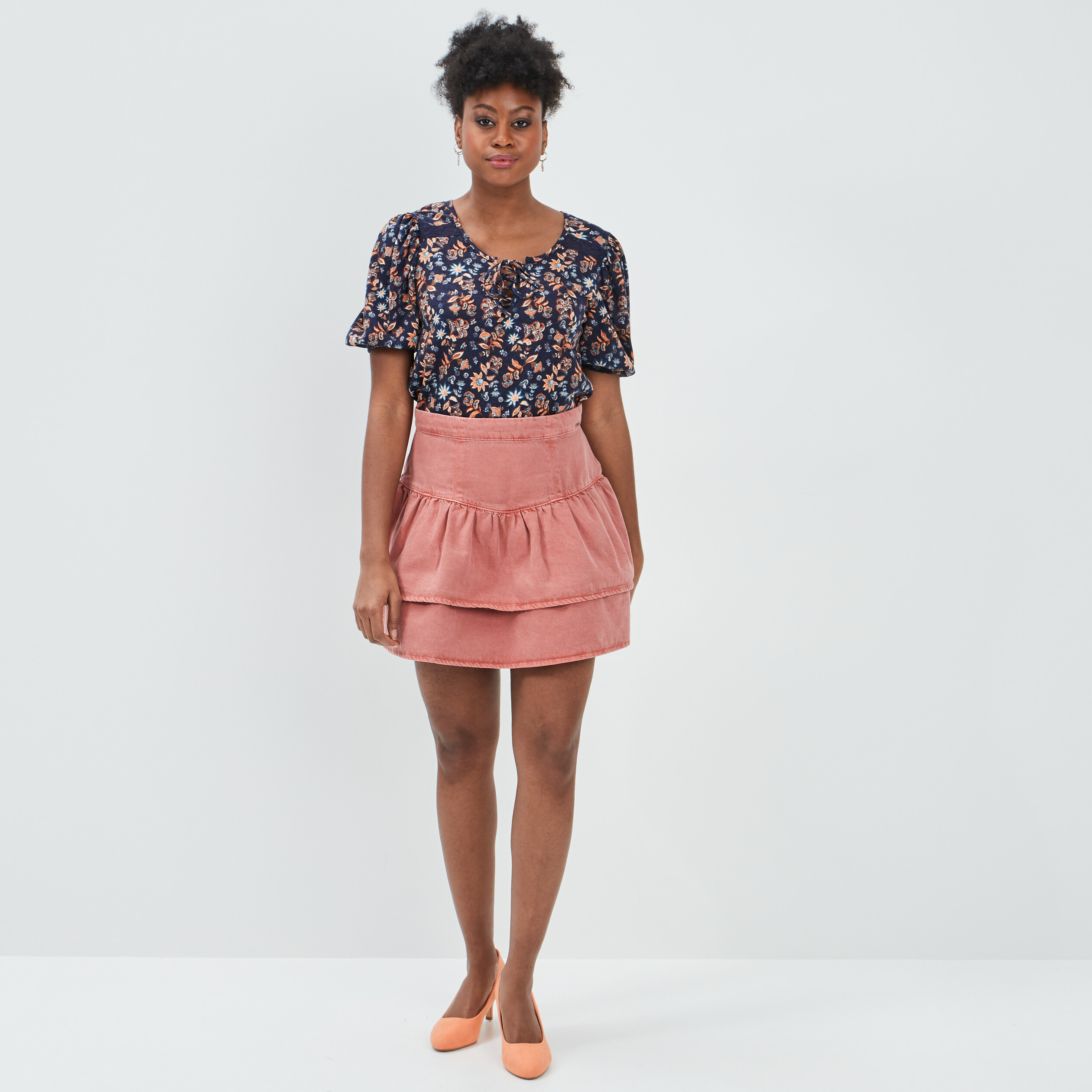 T-shirt manches courtes bleu marine femme | La Halle