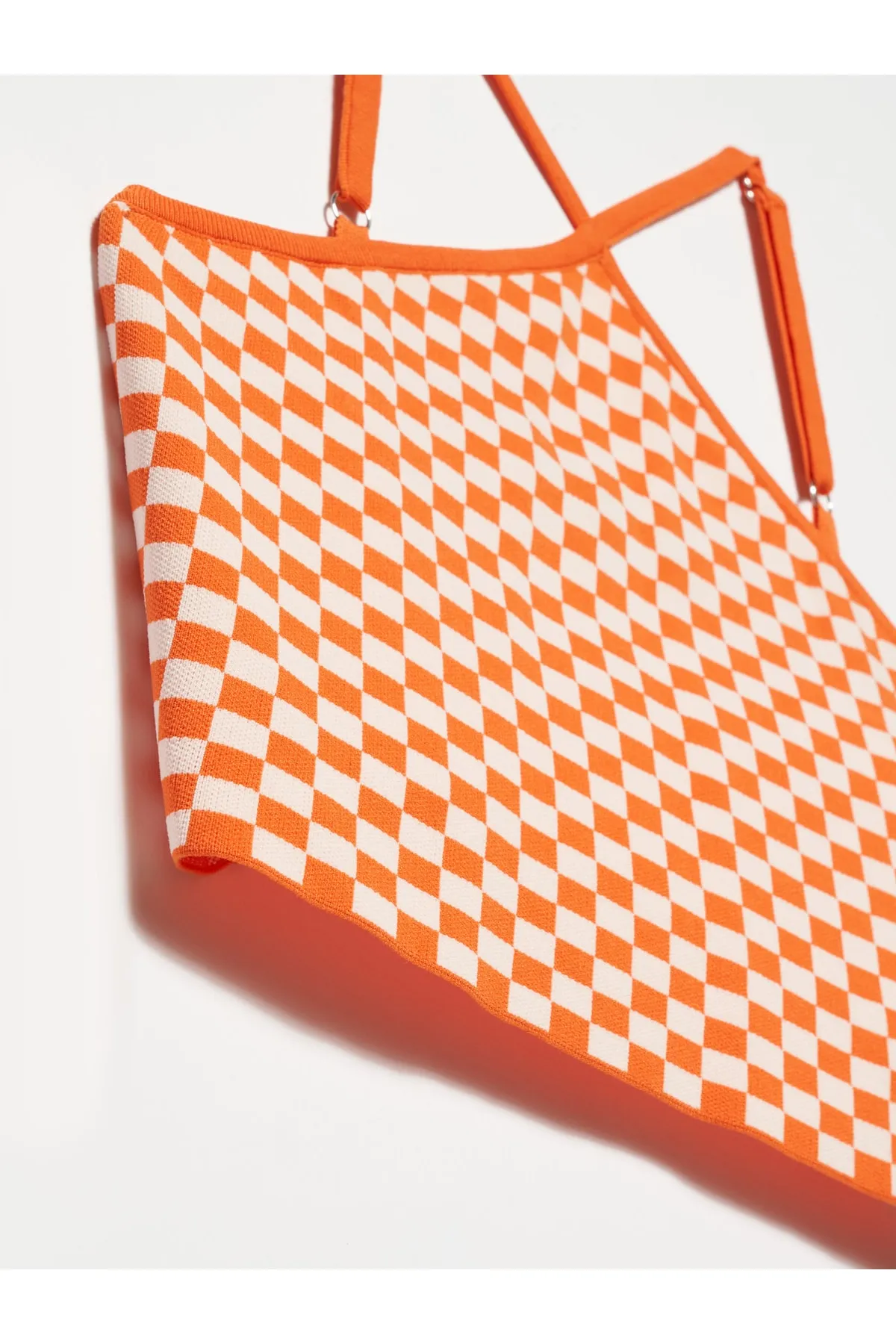 Dilvin  10185 Tanktop mit Kreuzträgern vorne – Orange