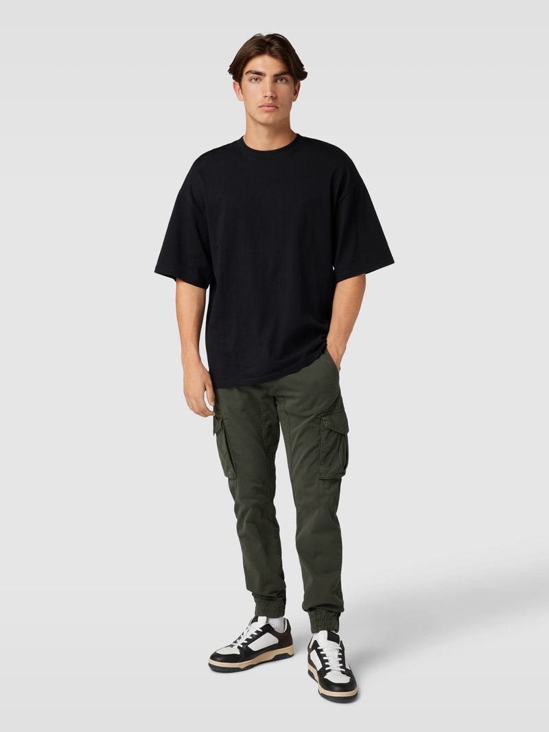 Cargohose mit Cargotaschen Modell 'Twill' in schwarz
