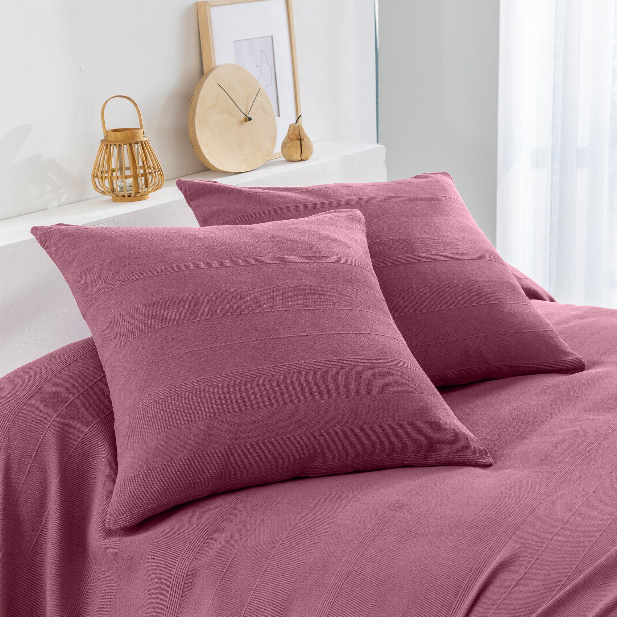 Plaid ou jeté uni coton tissage artisanal