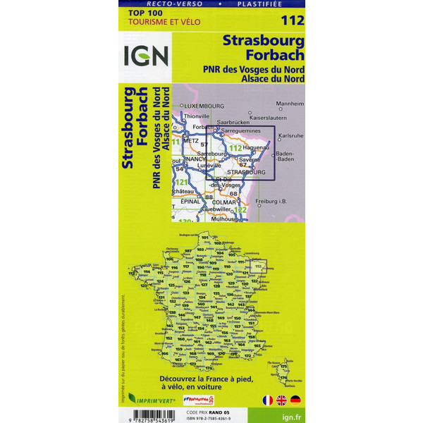 Strasbourg Forbach 1:100 000 - Karte