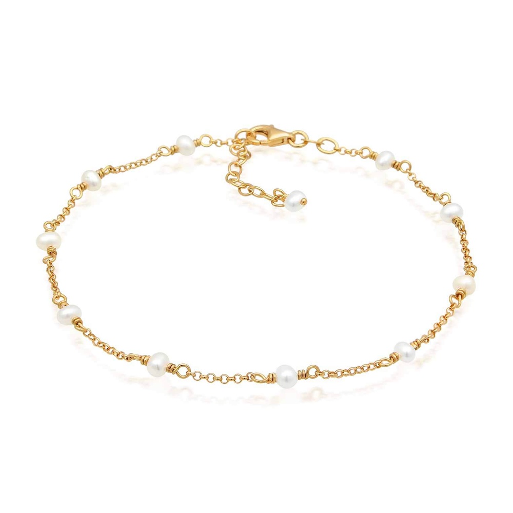 Elli Elli Bracelet de Cheville Femmes Bracelet de Cheville Élégant avec Perles d'eau d Bijoux