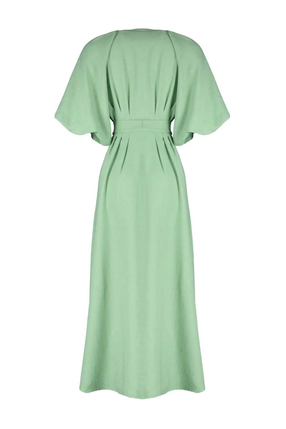 Trendyol Modest  Grünes gewebtes Leinenkleid TCTSS24EB00014