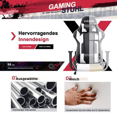 HOMALL Gaming Chair Gaming Stuhl hoher Rückenlehne PC Ergonomischer Rennstuhl mit (Set)