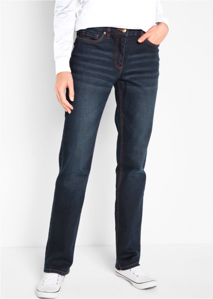 Baumwoll-Stretch-Jeans mit Bequembund, Straight