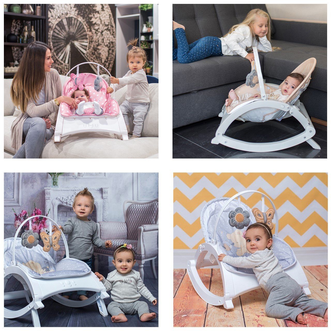Lorelli Babywippe Babywippe und Stuhl ENJOY, mit Vibration, Musik, verstellbare Rückenlehne