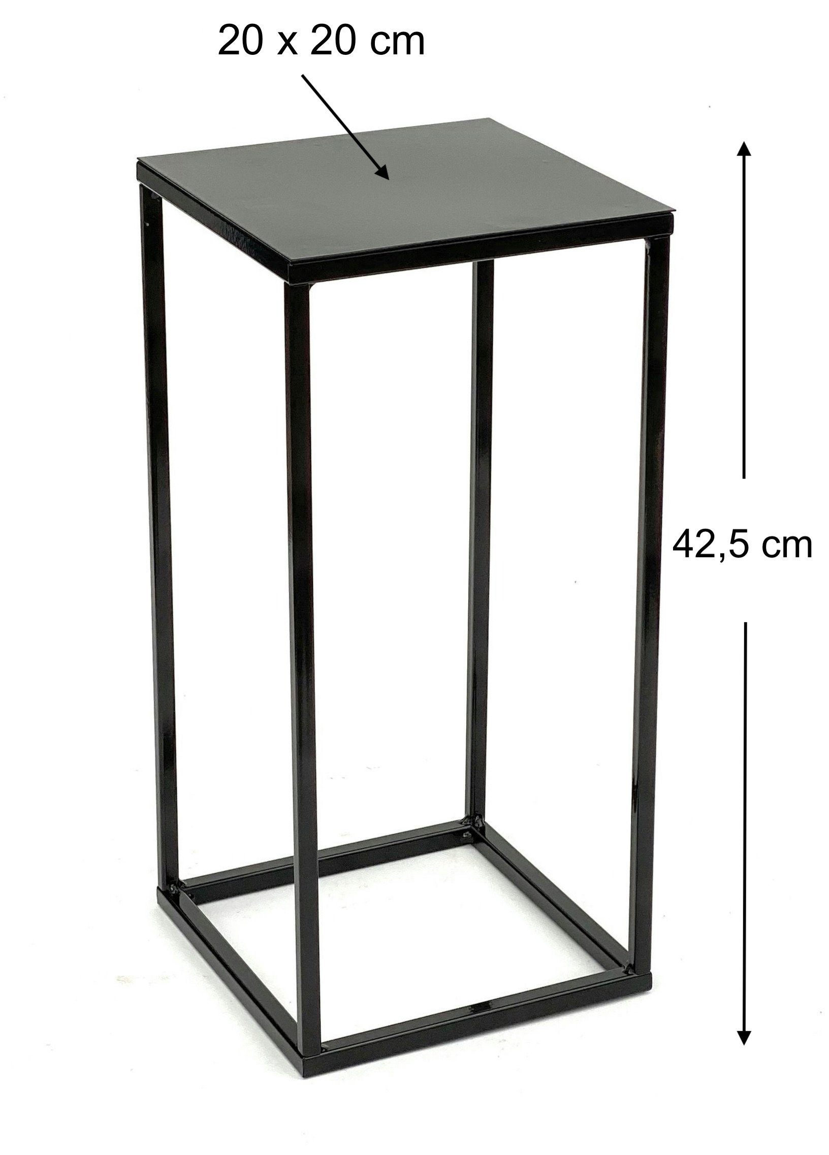 DanDiBo Blumenhocker DanDiBo Blumenhocker Metall Schwarz Eckig Blumenständer Beistelltisch 434 Blumensäule Modern Pflanzenständer Pflanzenhocker