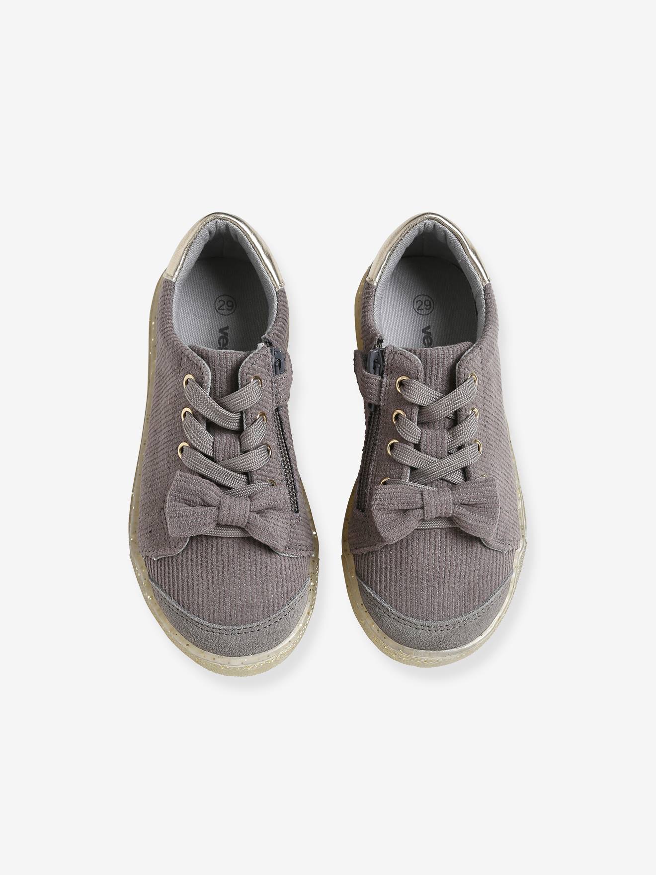 Vertbaudet Mädchen Sneakers mit Glitzer-Sohle - grau