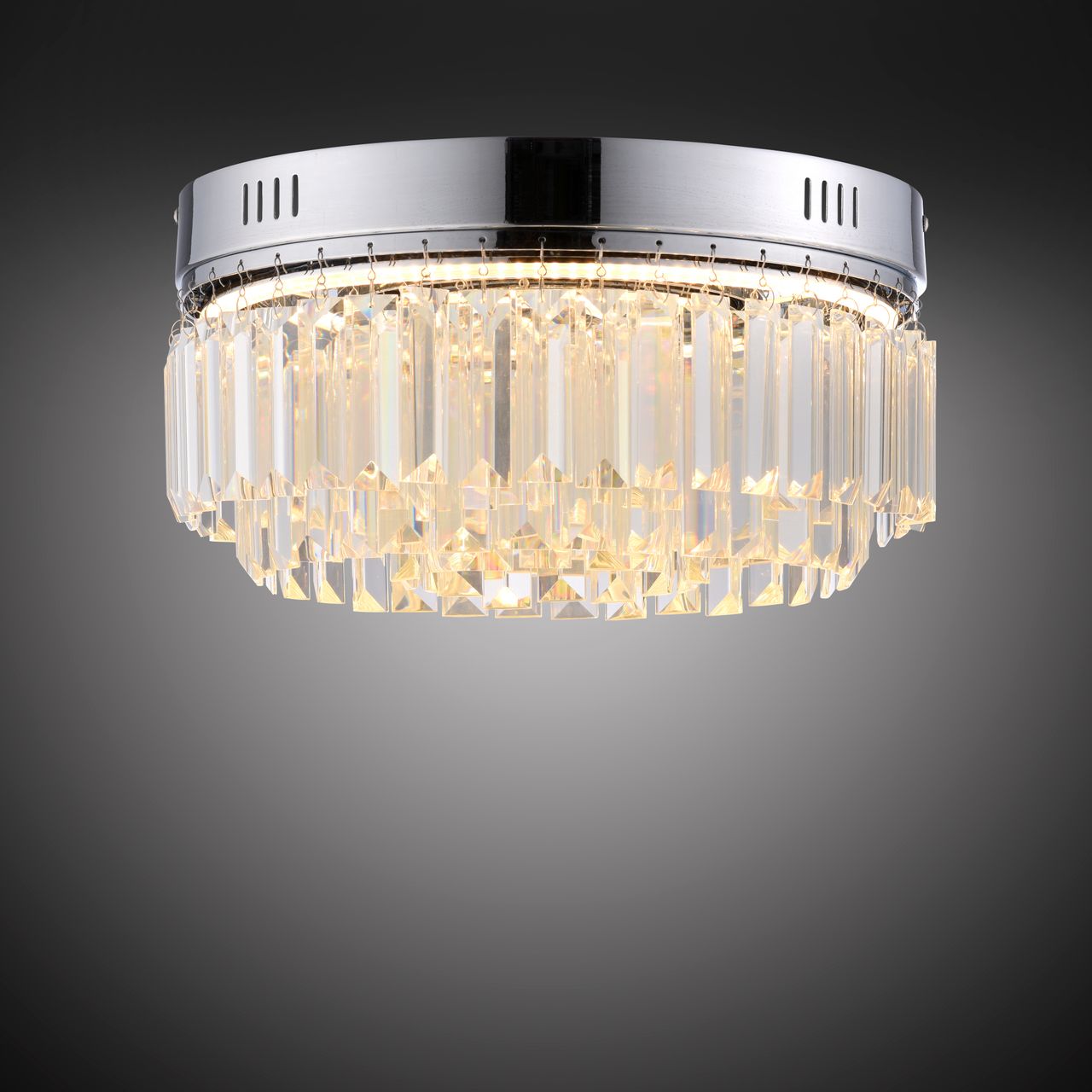 Paul Neuhaus LED Deckenleuchte KRISTA, stufenlos dimmbar, mit Kristallbehang, Ø32 cm, Chrom