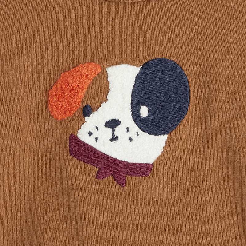 T-shirt motif chien pour bébé marron Catimini
