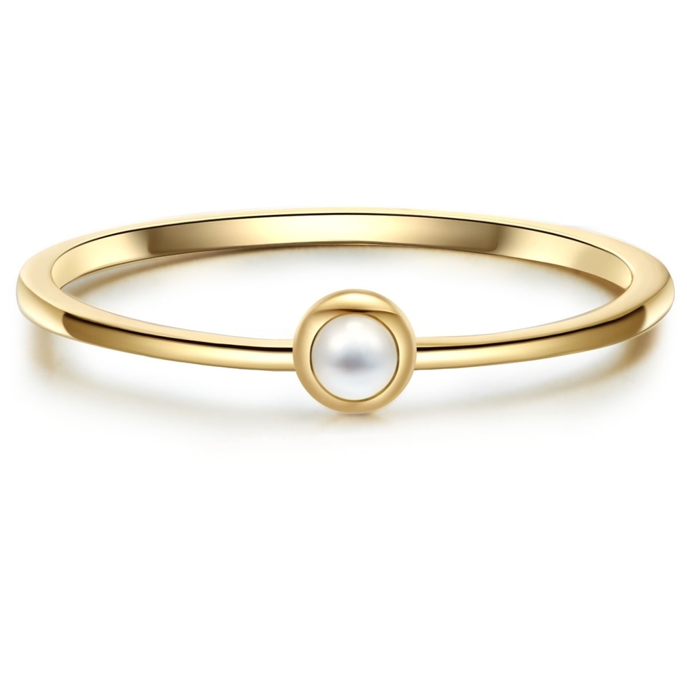 Glanzstücke München Bague en argent Argent sterling Nacre en Or jaune Bague