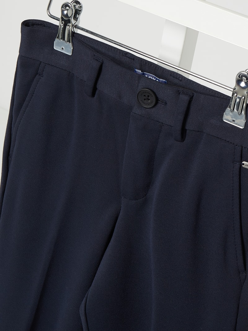 Slim Fit Chino aus Jersey Modell 'Marco' in marineblau