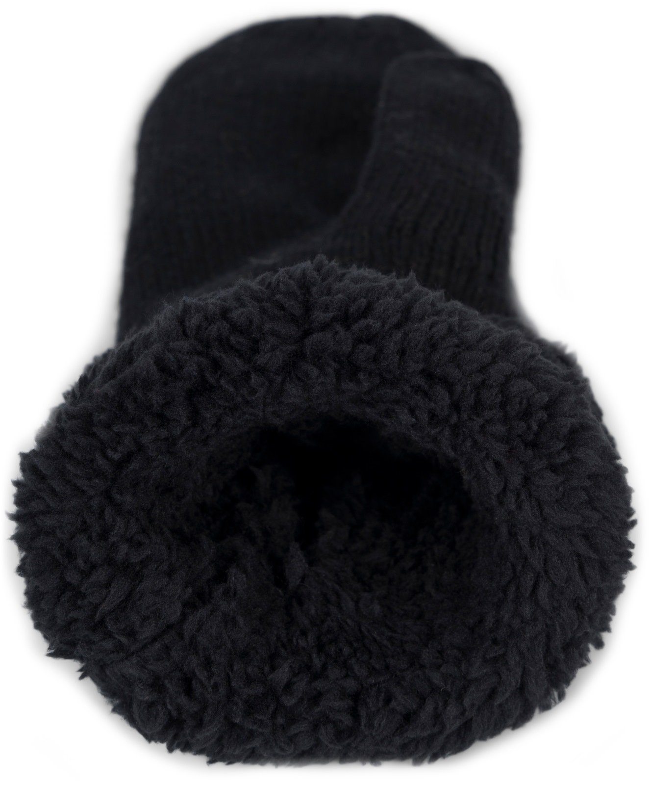 styleBREAKER Fäustlinge Strickhandschuhe Fäustlinge mit Strass und Perlen