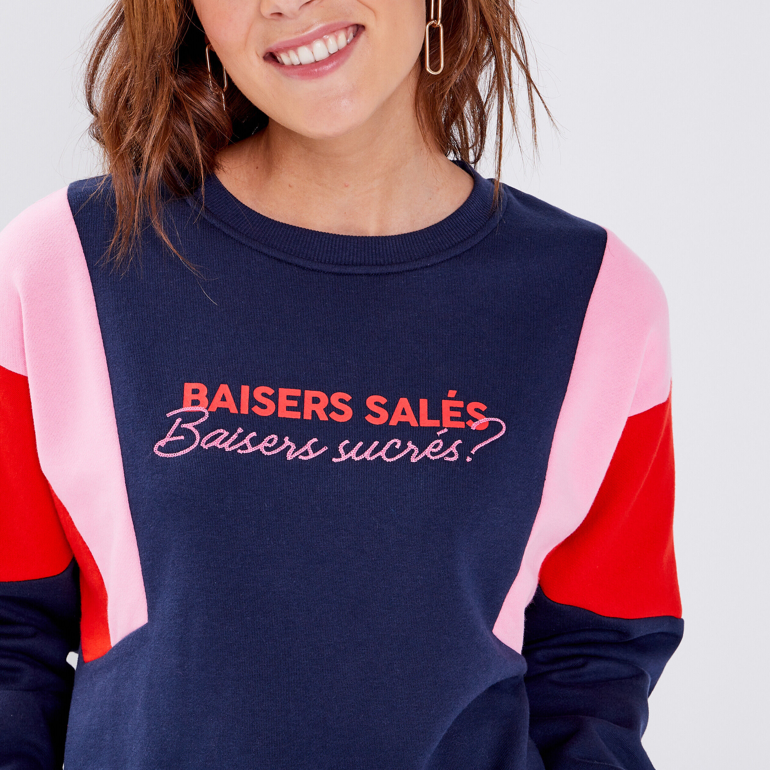 Sweat manches longues bleu marine femme | Cache Cache