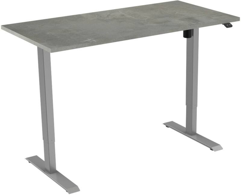 euroseats Oxyd Rechteckig Elektrisch Höhenverstellbar Sitz-Stehschreibtisch Holz, Metall Grau 1.200 x 800 x 750 - 1.235 mm