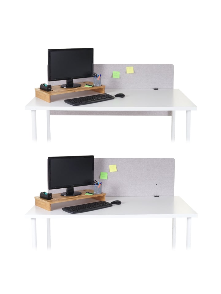 MCW Akustik-Tischtrennwand G75, 60x140cm grau günstig kaufen onesize