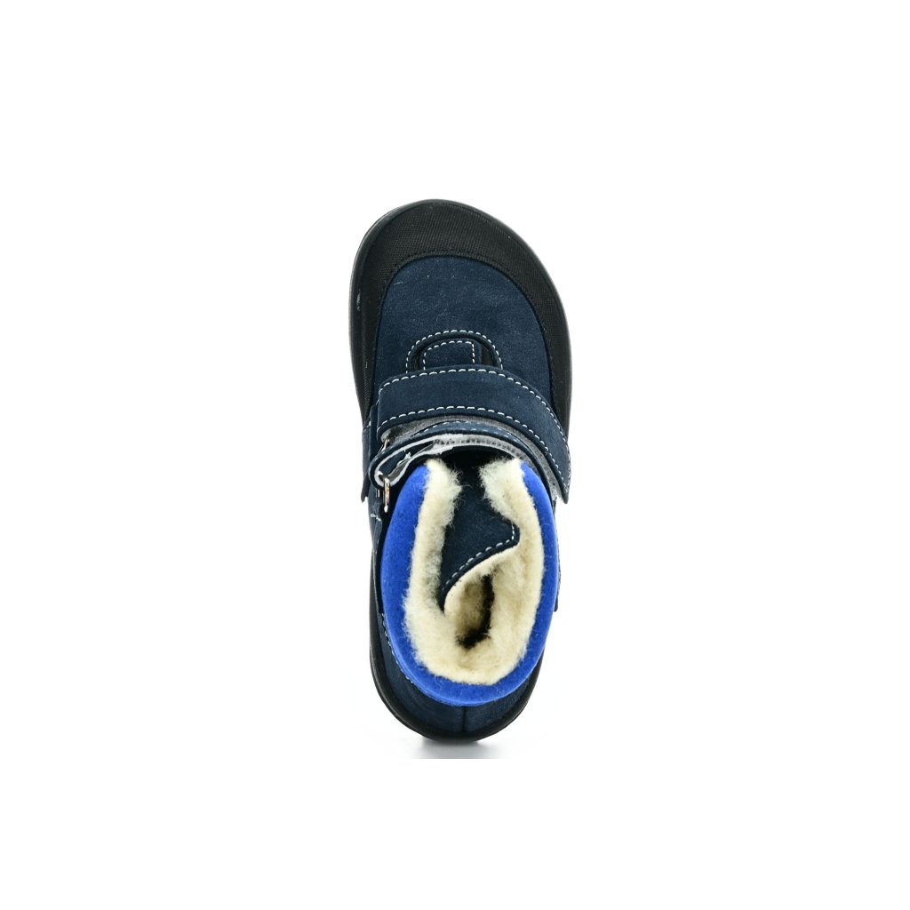 Jonap Jerry Winter mit Wolle gefütterte blaue Winterbarfußschuhe