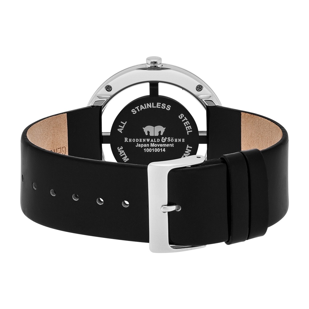 Rhodenwald & Söhne Montre à quartz Lucrezia en Cuir véritable en Noir Montre