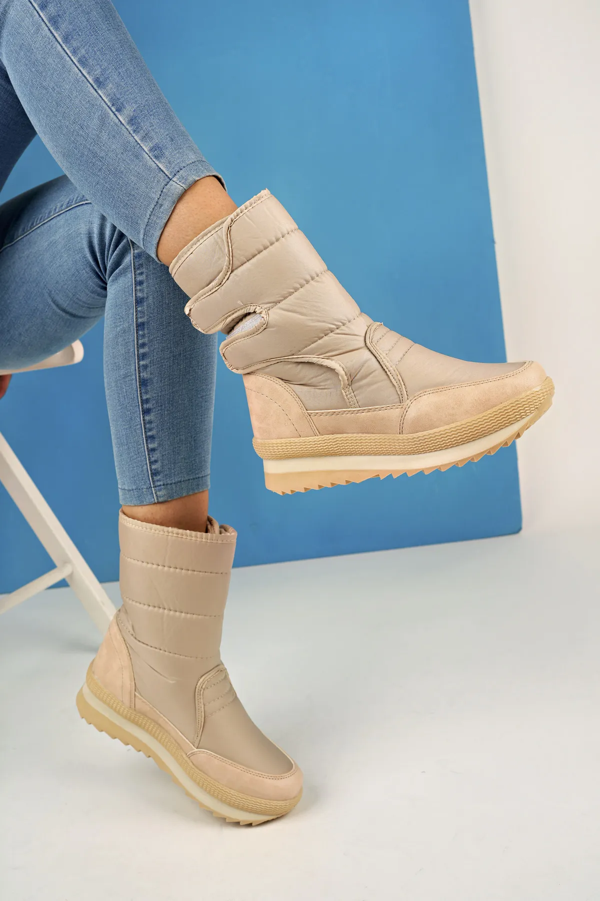 MUGGO  Felya garantierte Regen- und Schneestiefel für Damen mit Pelz und Klettverschluss