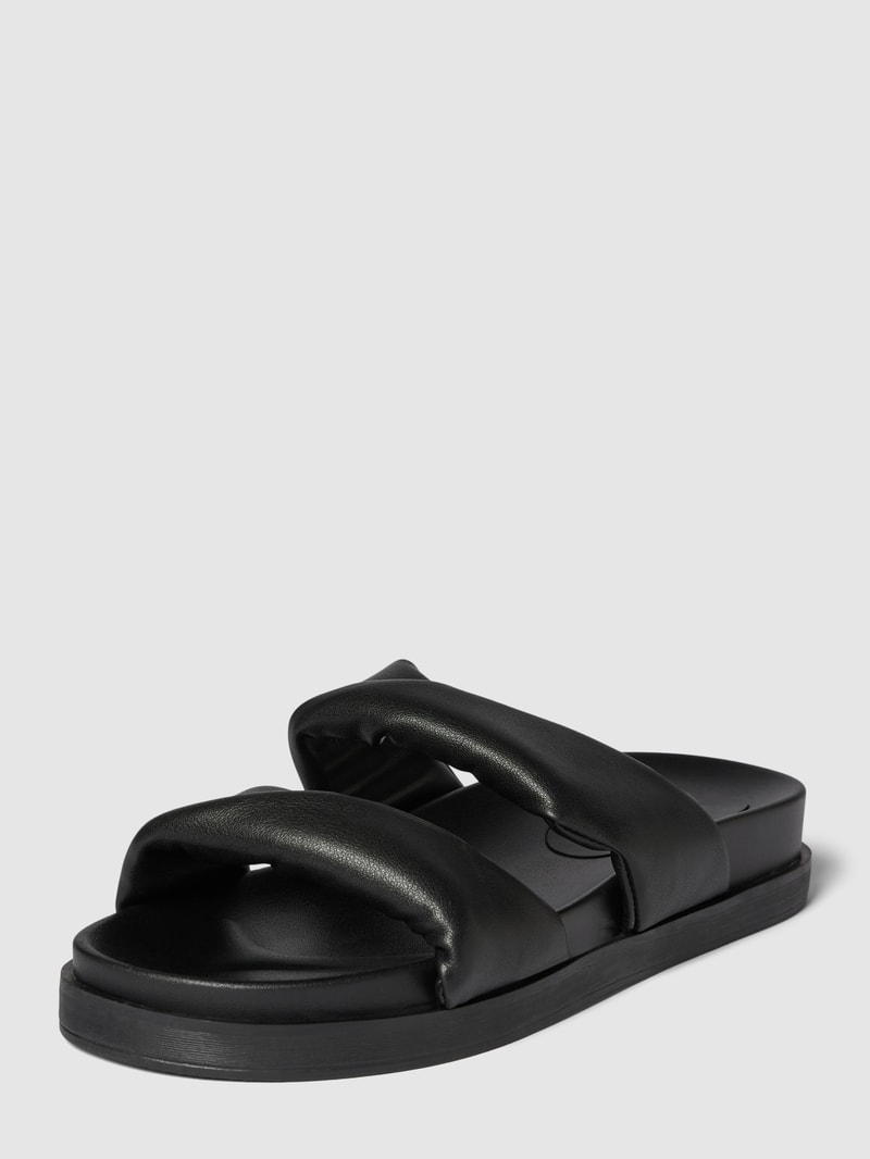Pantoletten in Two-Tone-Machart in schwarz