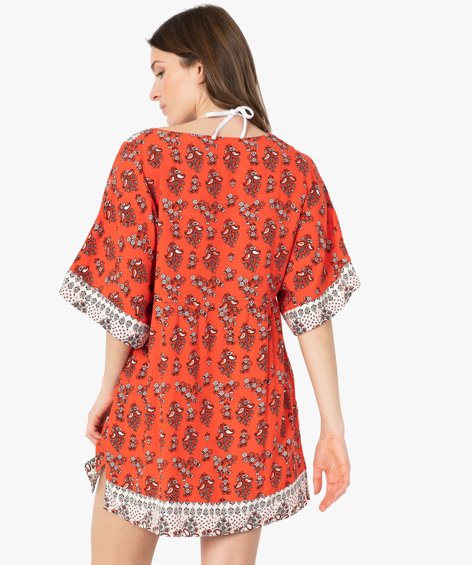 Tunique de plage femme imprimée avec manches kimono imprime | GEMO
