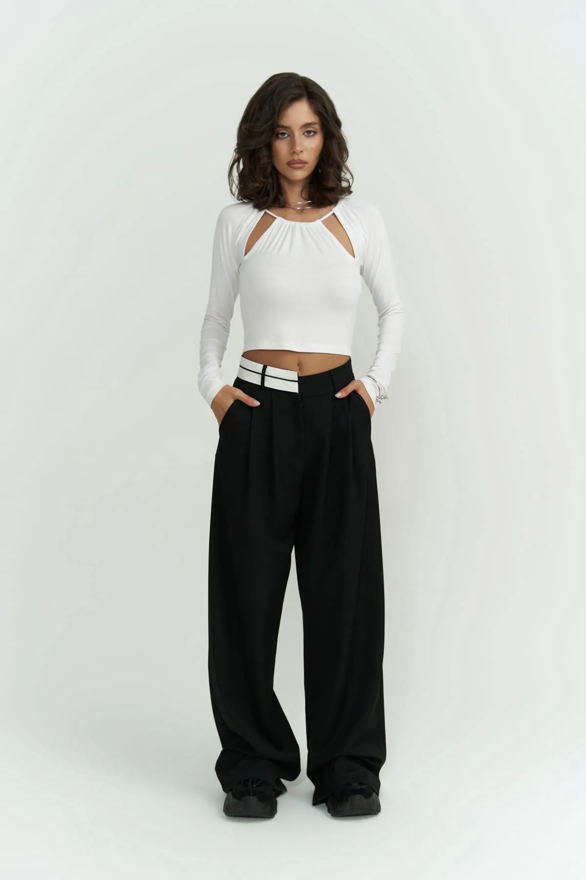 MAİ COLLECTİON  Hose - Schwarz - Straight