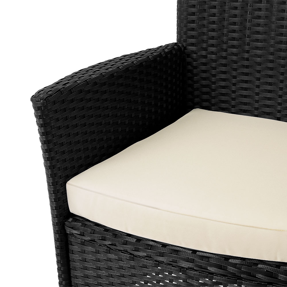 Casaria Polyrattan Sitzgarnitur Bali 13-tlg. Schwarz/Creme