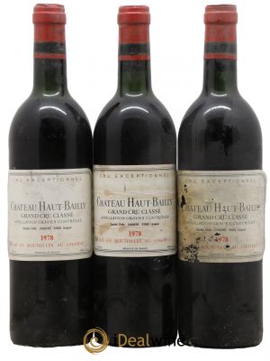Château Haut-Bailly Cru Classé de Graves  1978 - Lot de 3 Bouteilles