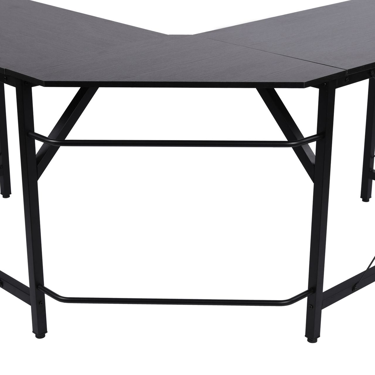HOMCOM Computertisch L-Form Eckschreibtisch Winkelschreibtisch MDF Schwarz 150 x 150 x 76 cm
