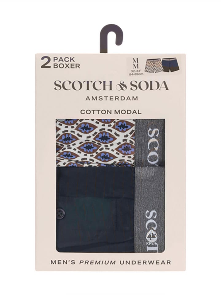 Scotch & Soda 2er-Set: Boxershorts in Dunkelblau/ Weiß günstig kaufen