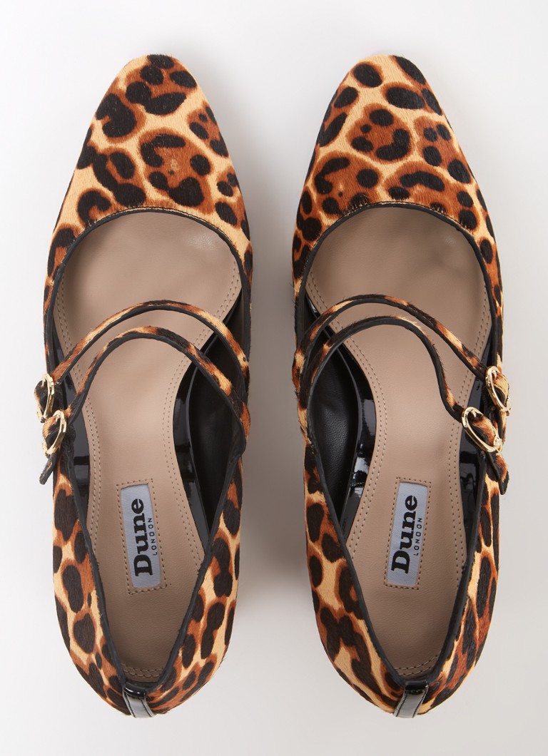 Pantofi cu toc din piele cu imprimeu leopard Dune London Approval