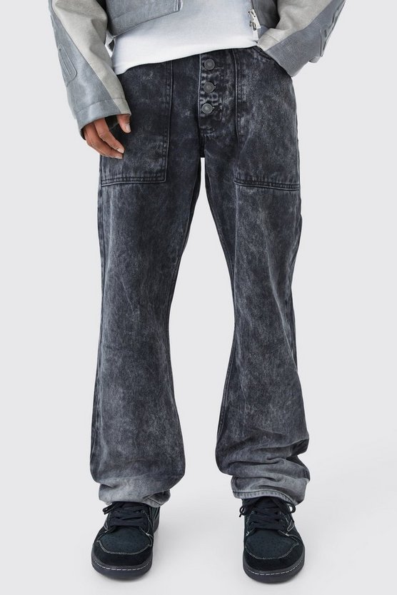 Lockere Jeans mit Acid-Waschung