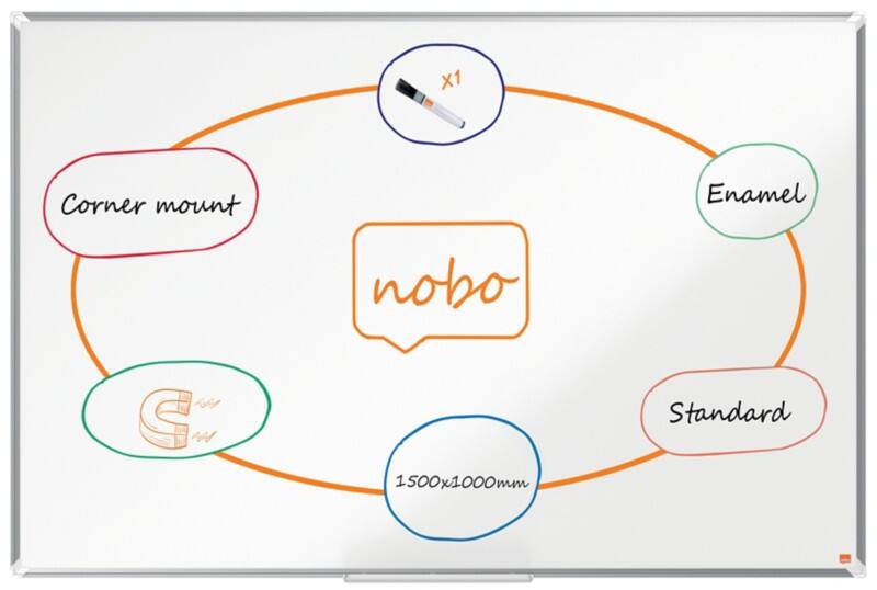 Nobo Premium Plus Whiteboard 1915146 Wandmontiert Magnetisch Emaille 150 x 100 cm