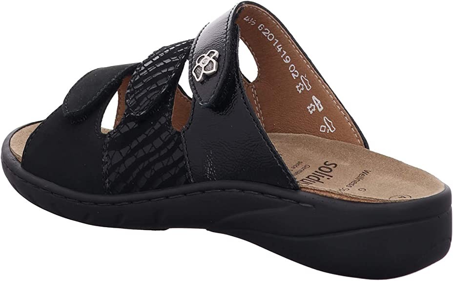 SOLIDUS Klassische Sandalen schwarz Wellness Spezial NUBUK/SHAPE/P