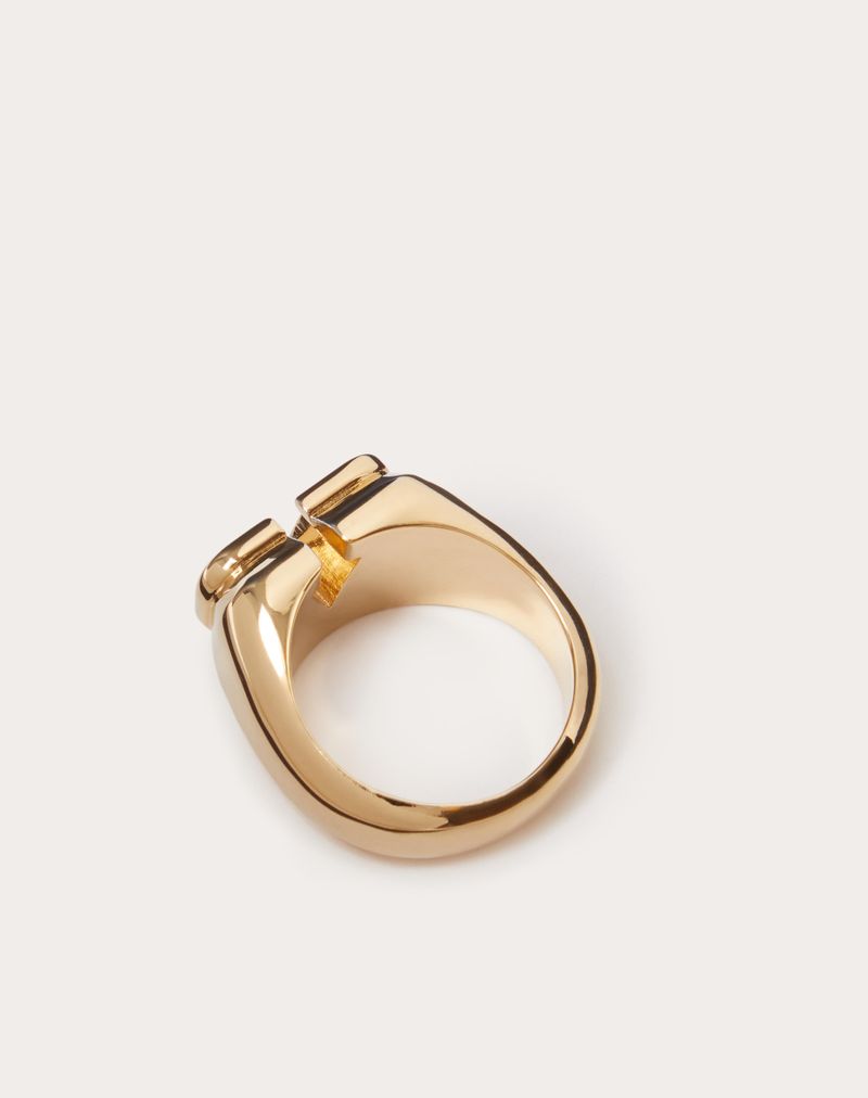 VLOGO SIGNATURRING I METAL OG SWAROVSKI ® KRYSTALER